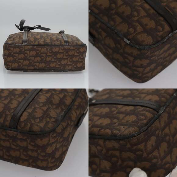DIOR Romantic Trotter Canvas Shoulder Bag Pvc Brown - Picture 10 of 13